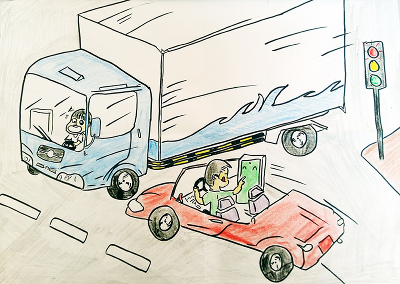 vẽ đề tài an toàn giao thông lớp 7